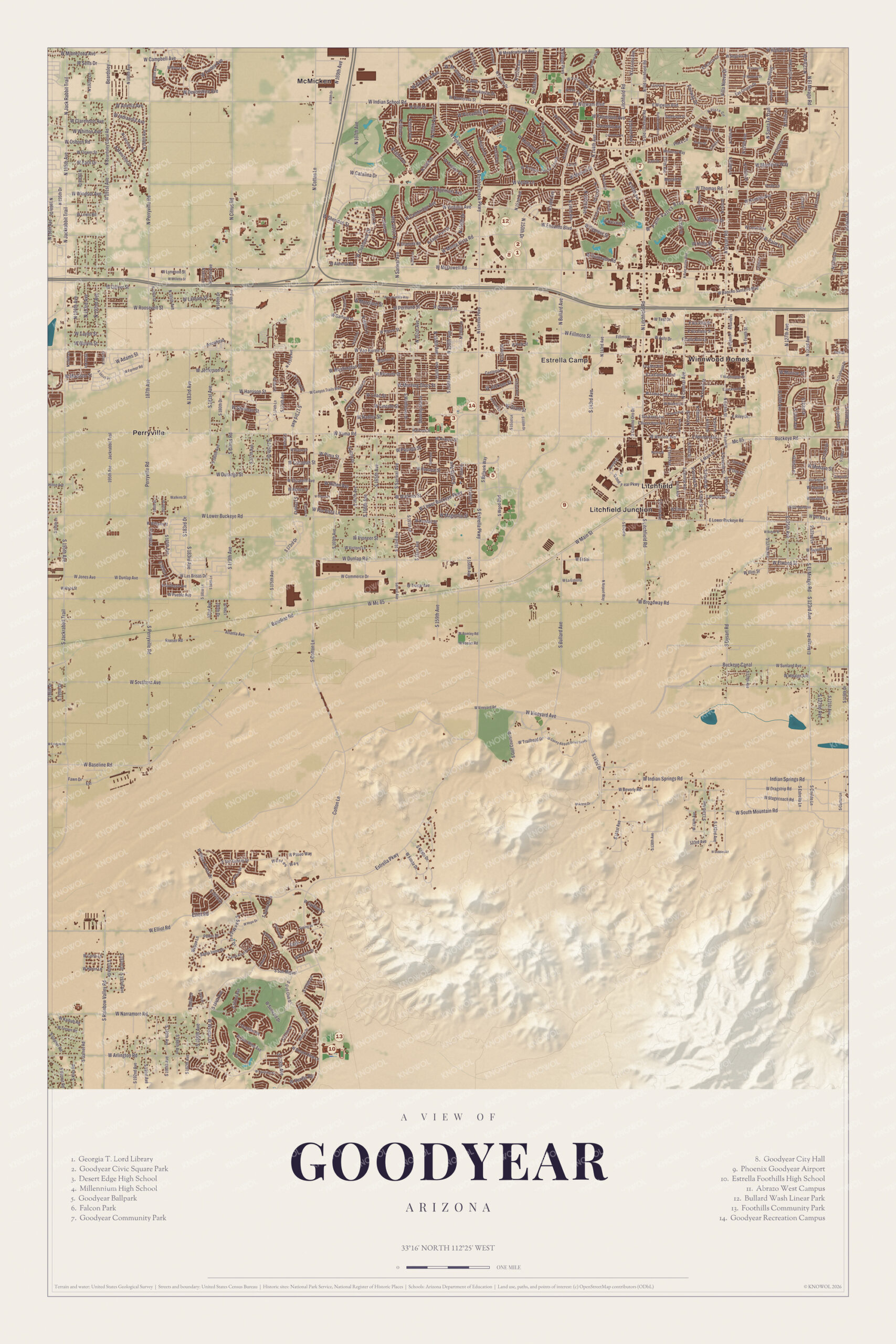 Map of Goodyear, Arizona