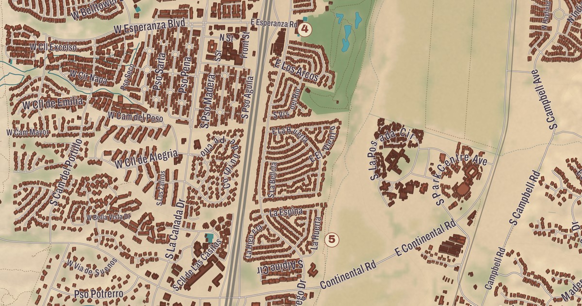 Beautifully Detailed Map of Green Valley, Arizona