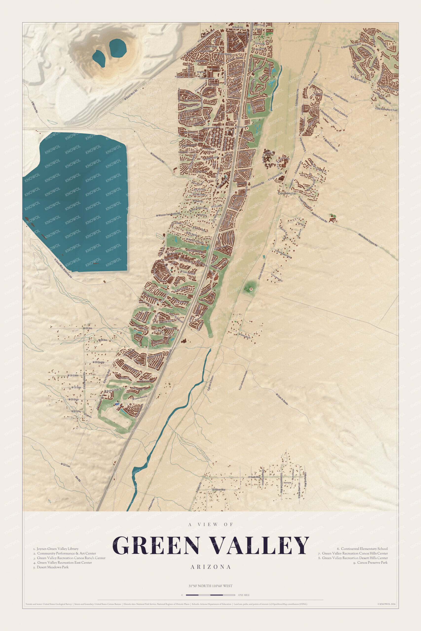 Map of Green Valley, Arizona