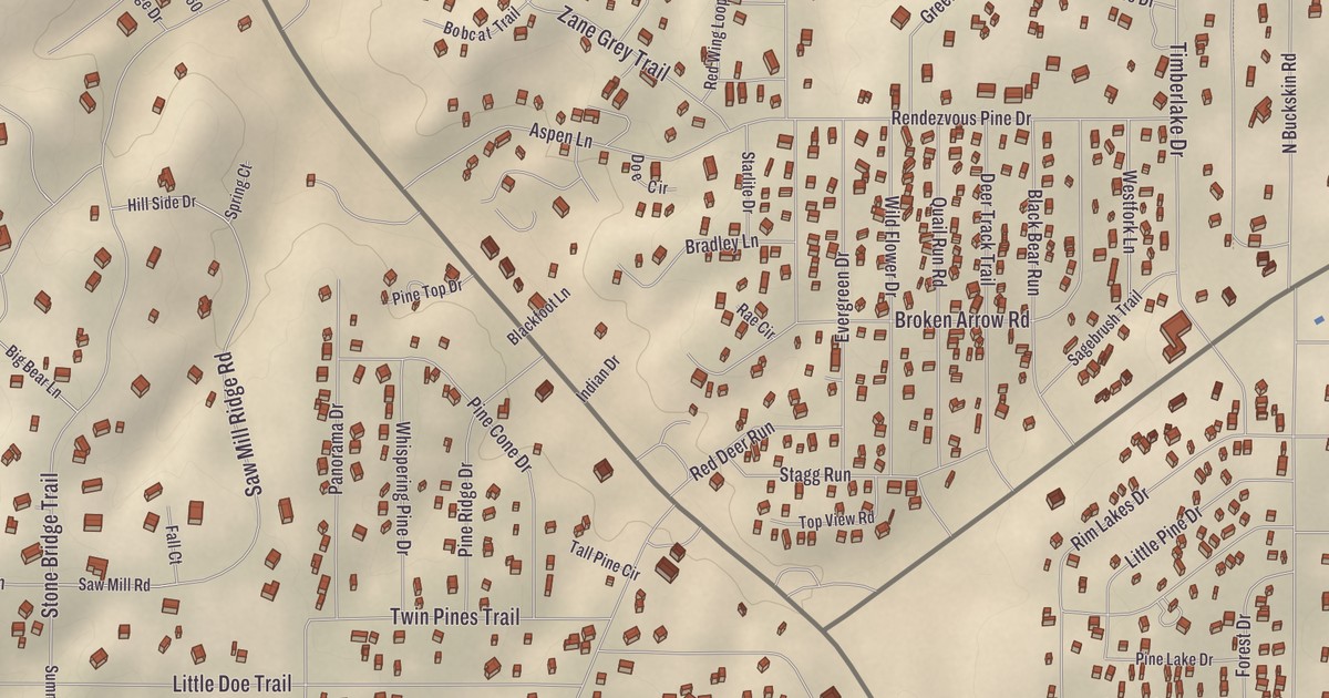 Beautifully Detailed Map of Heber-Overgaard, Arizona