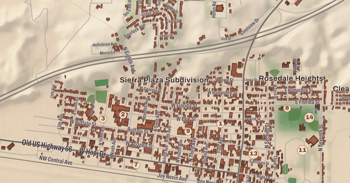 Beautifully Detailed Map of Holbrook, Arizona