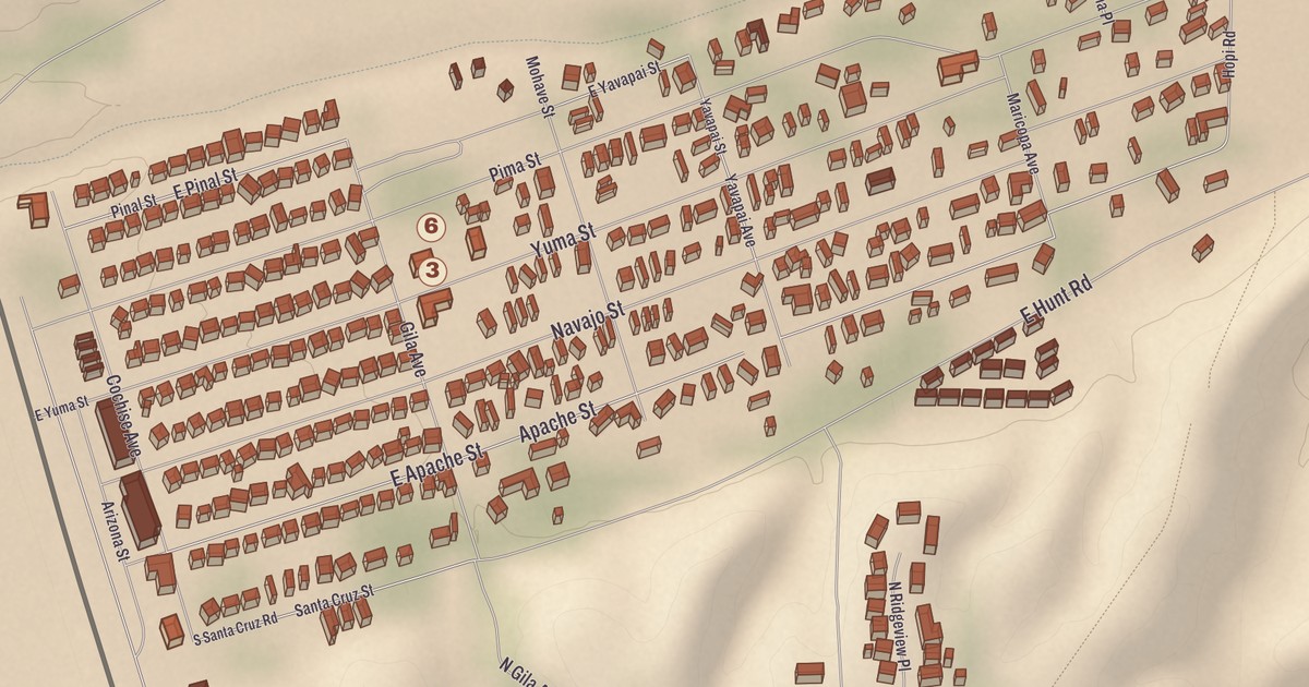 Beautifully Detailed Map of Huachuca City, Arizona