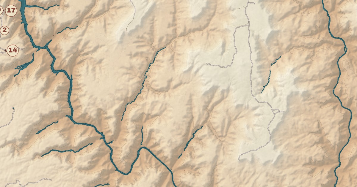 Beautifully Detailed Map of Hualapai Tribe, Arizona