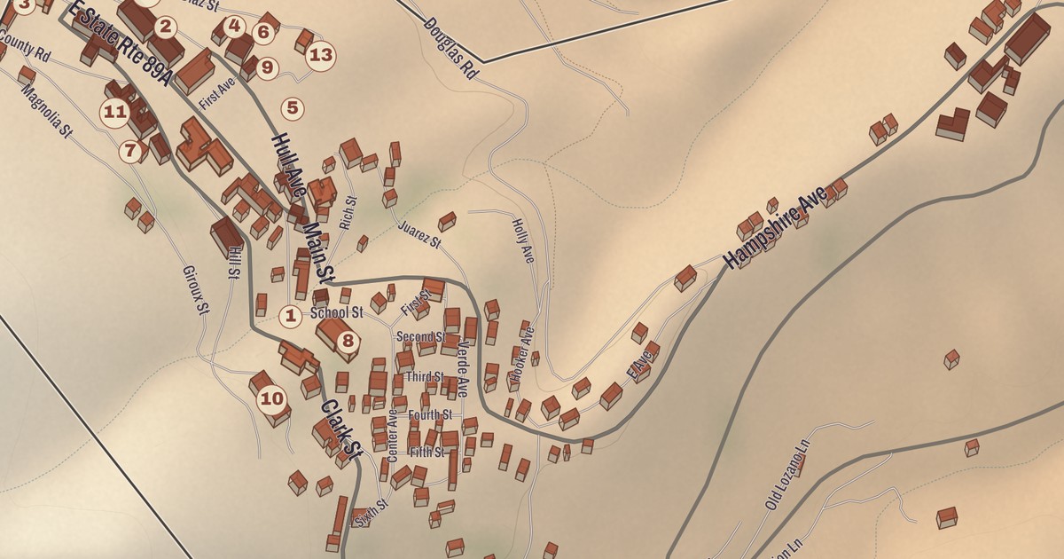 Beautifully Detailed Map of Jerome, Arizona