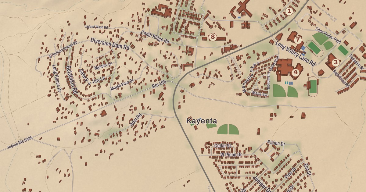 Beautifully Detailed Map of Kayenta, Arizona