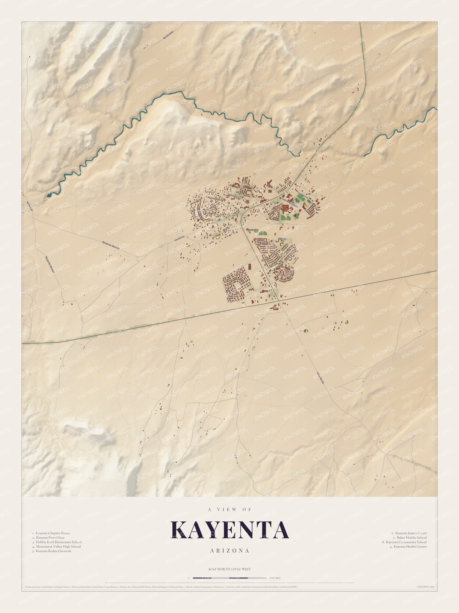 Map of Kayenta, Arizona