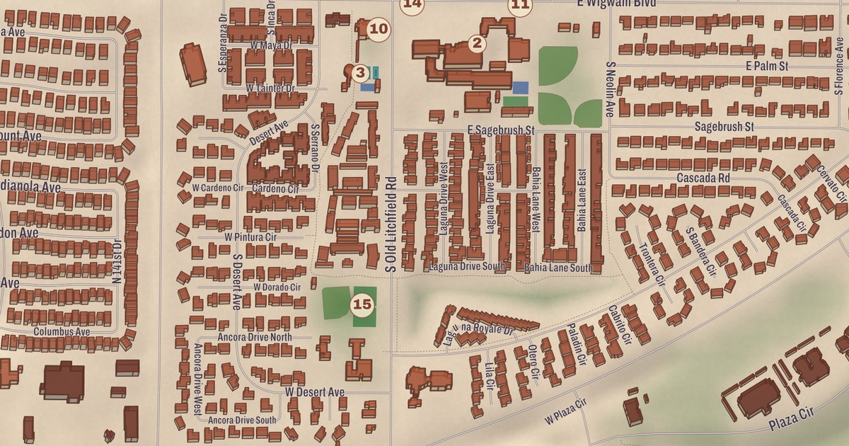 Beautifully Detailed Map of Litchfield Park, Arizona