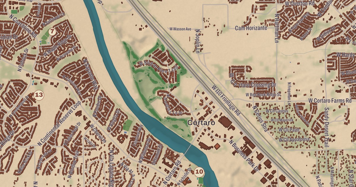 Beautifully Detailed Map of Marana, Arizona