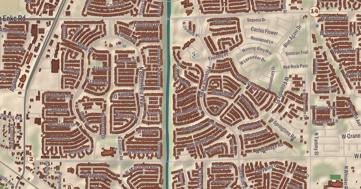 Beautifully Detailed Map of Maricopa, Arizona