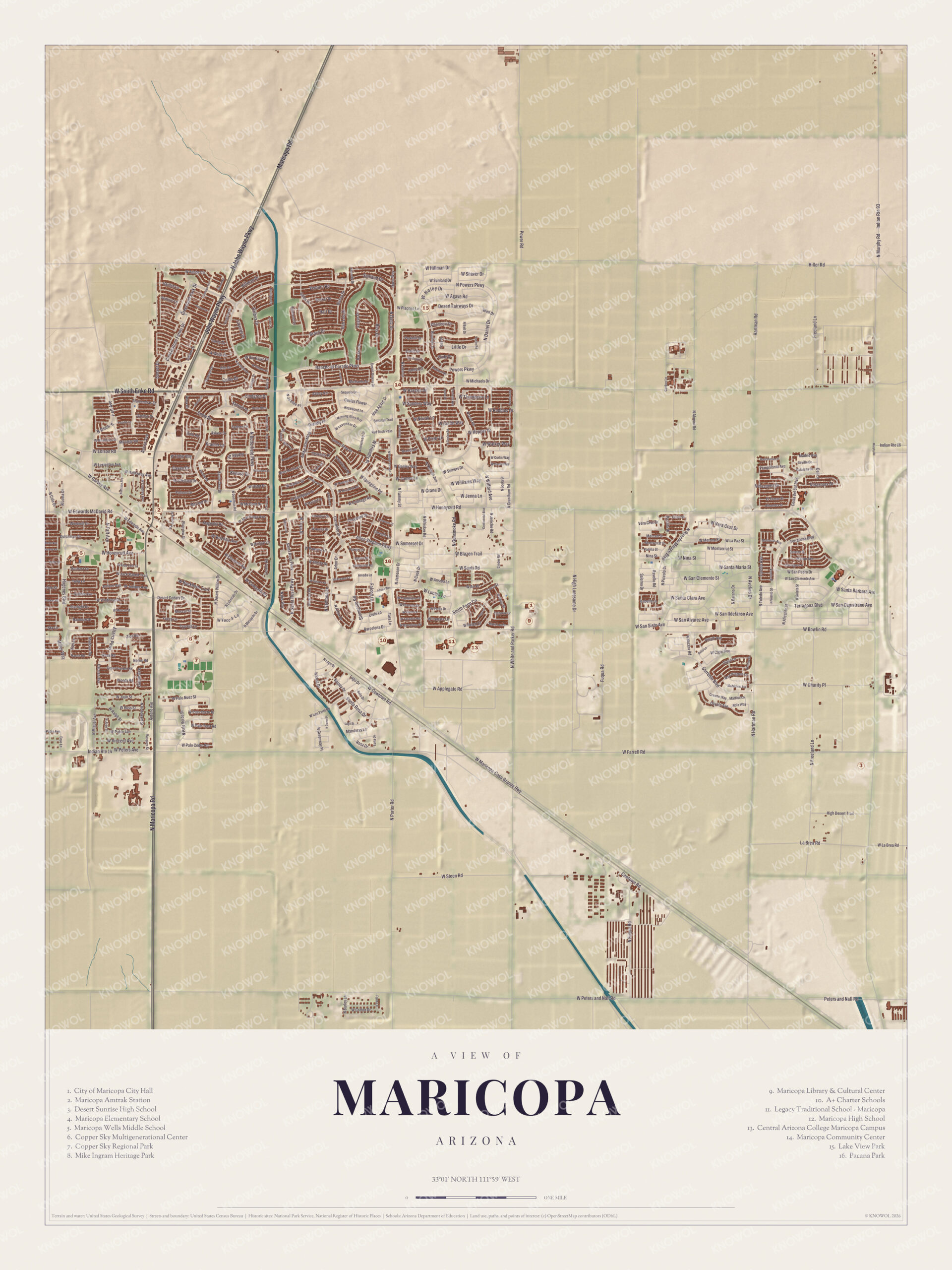 Map of Maricopa, Arizona