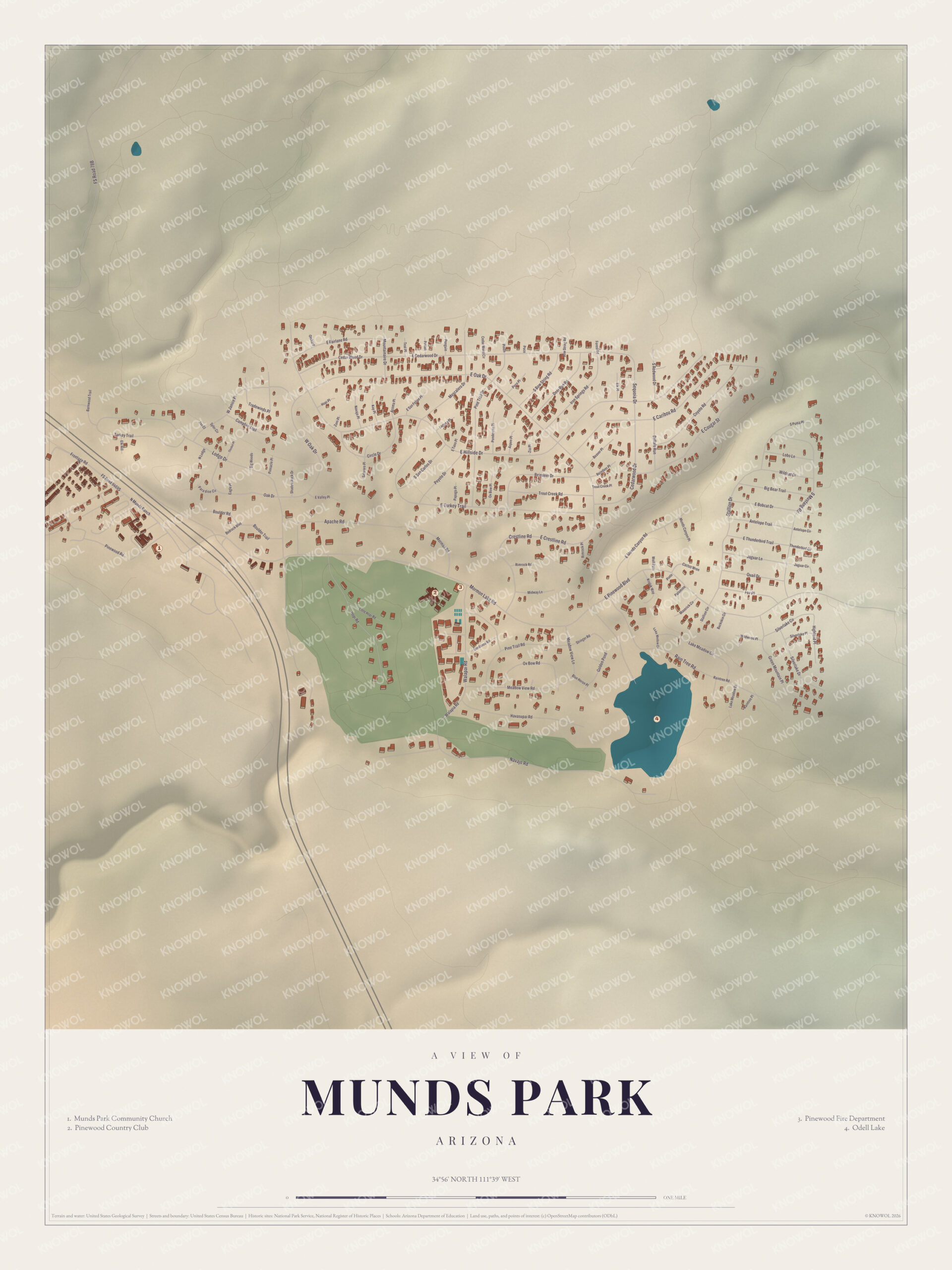 Map of Munds Park, Arizona