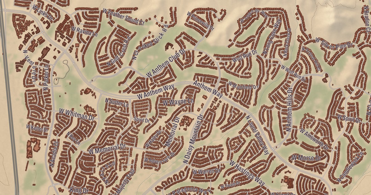 Beautifully Detailed Map of New River, Arizona