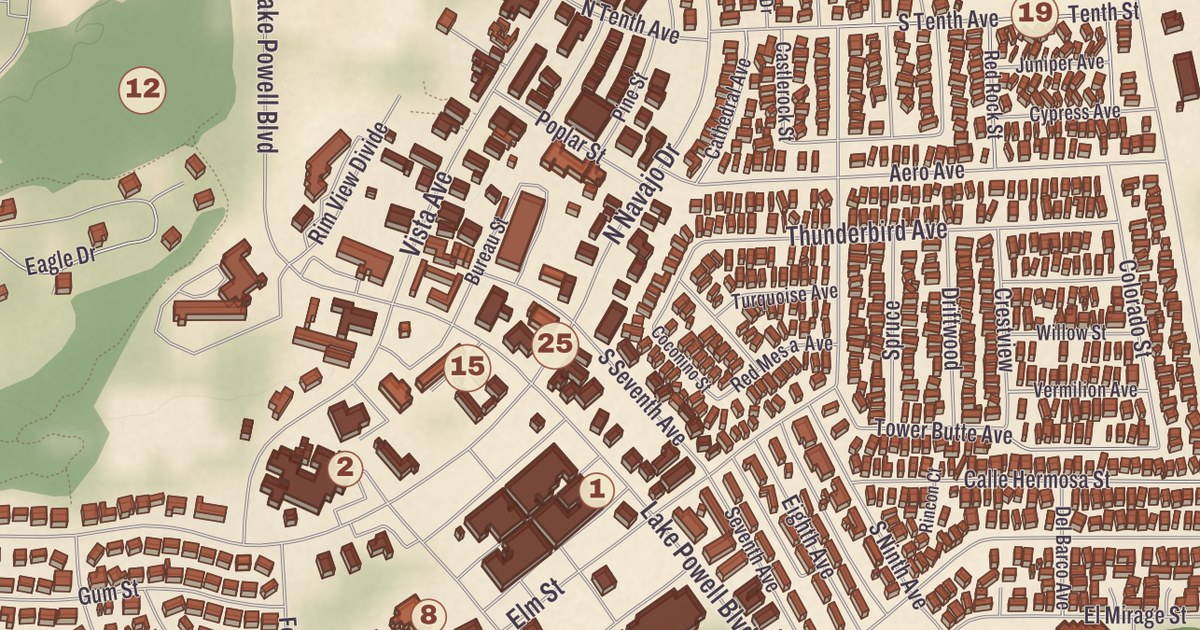 Beautifully Detailed Map of Page, Arizona