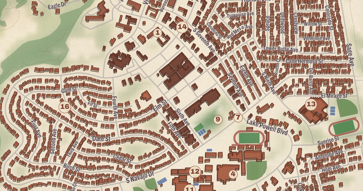 Beautifully Detailed Map of Page, Arizona