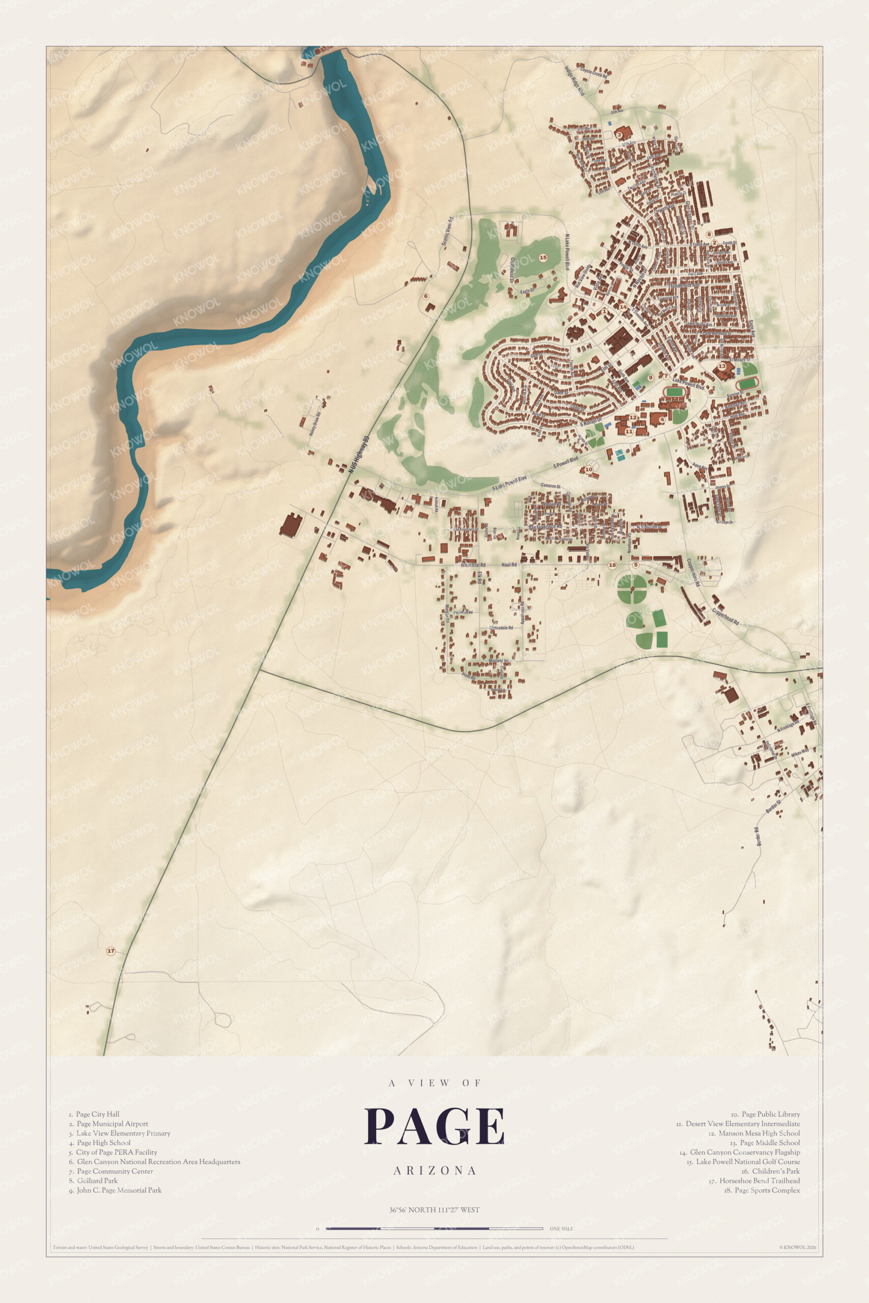 Map of Page, Arizona