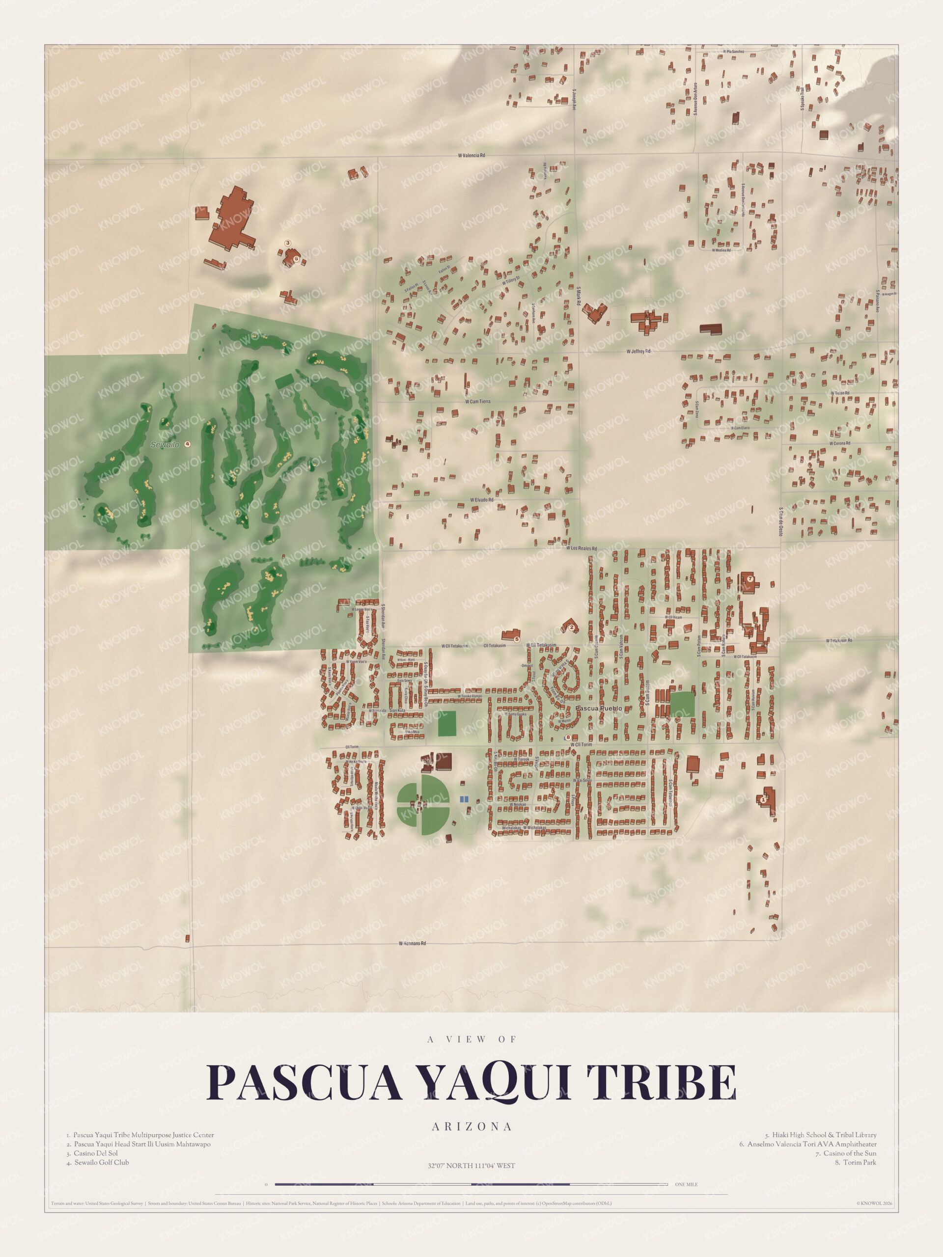 Map of Pascua Yaqui Tribe, Arizona
