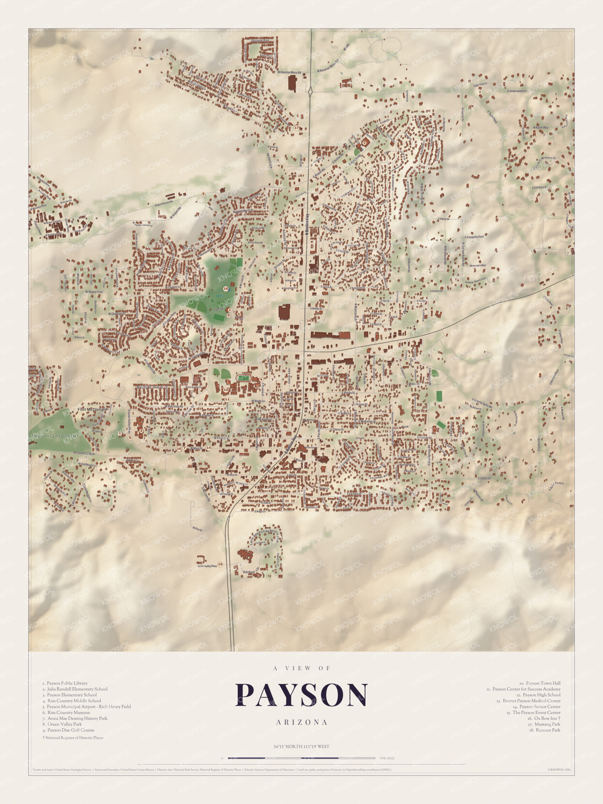 Map of Payson, Arizona