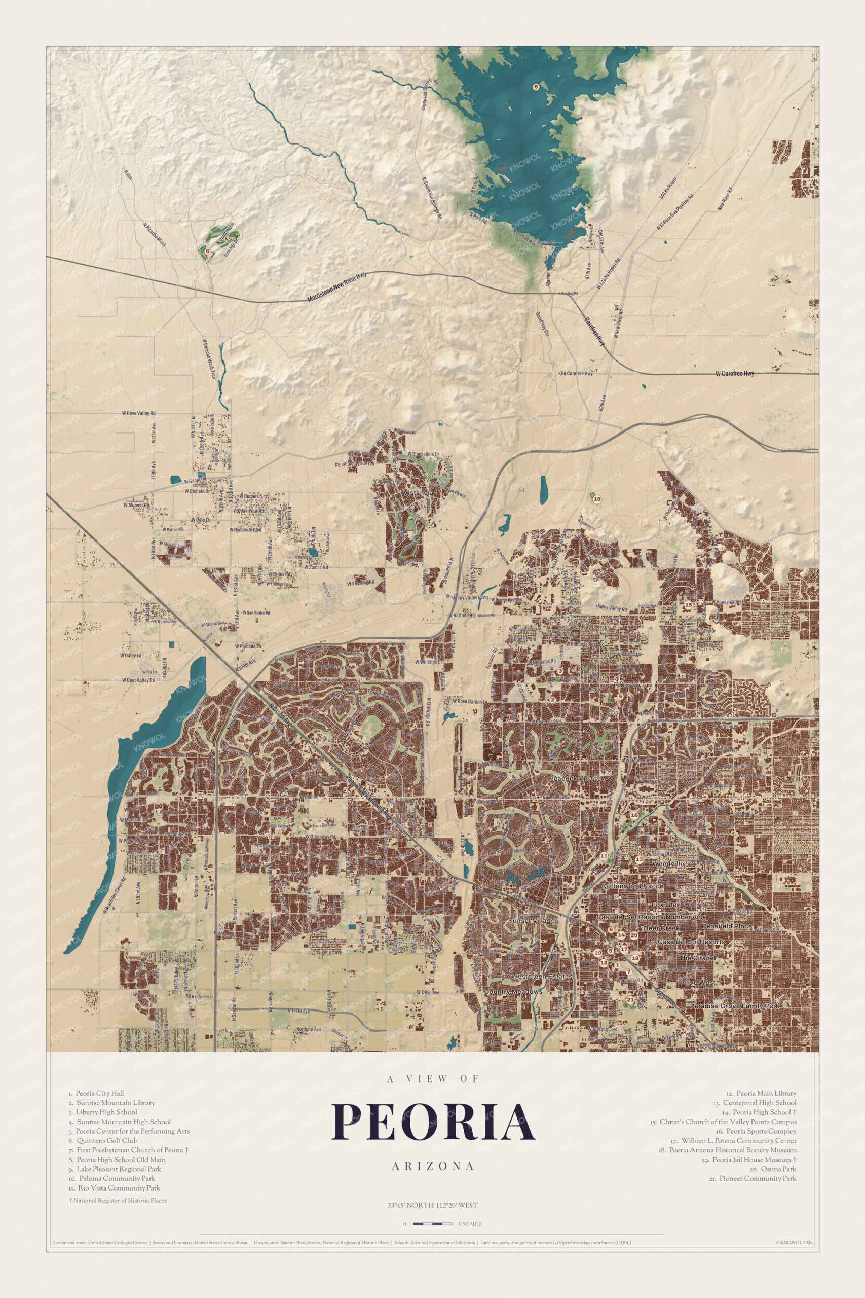 Map of Peoria, Arizona