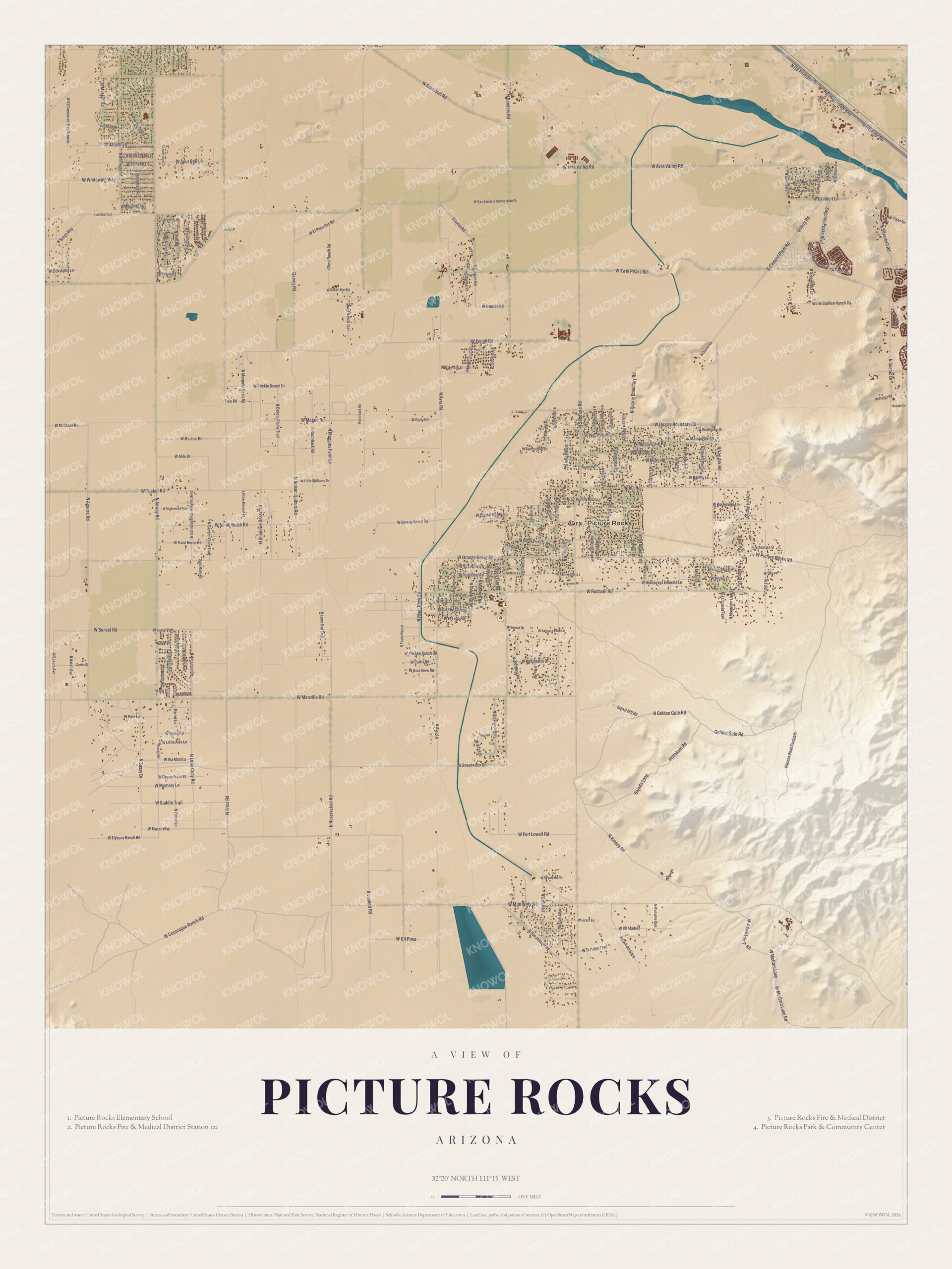 Map of Picture Rocks, Arizona