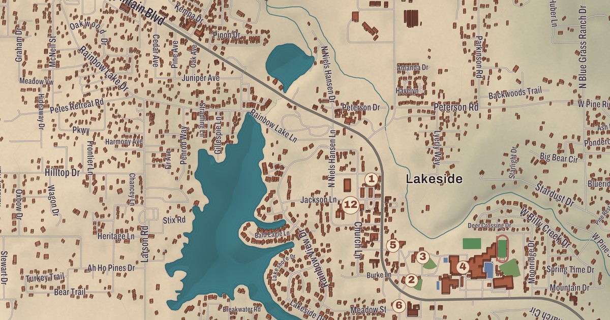 Beautifully Detailed Map of Pinetop-Lakeside, Arizona