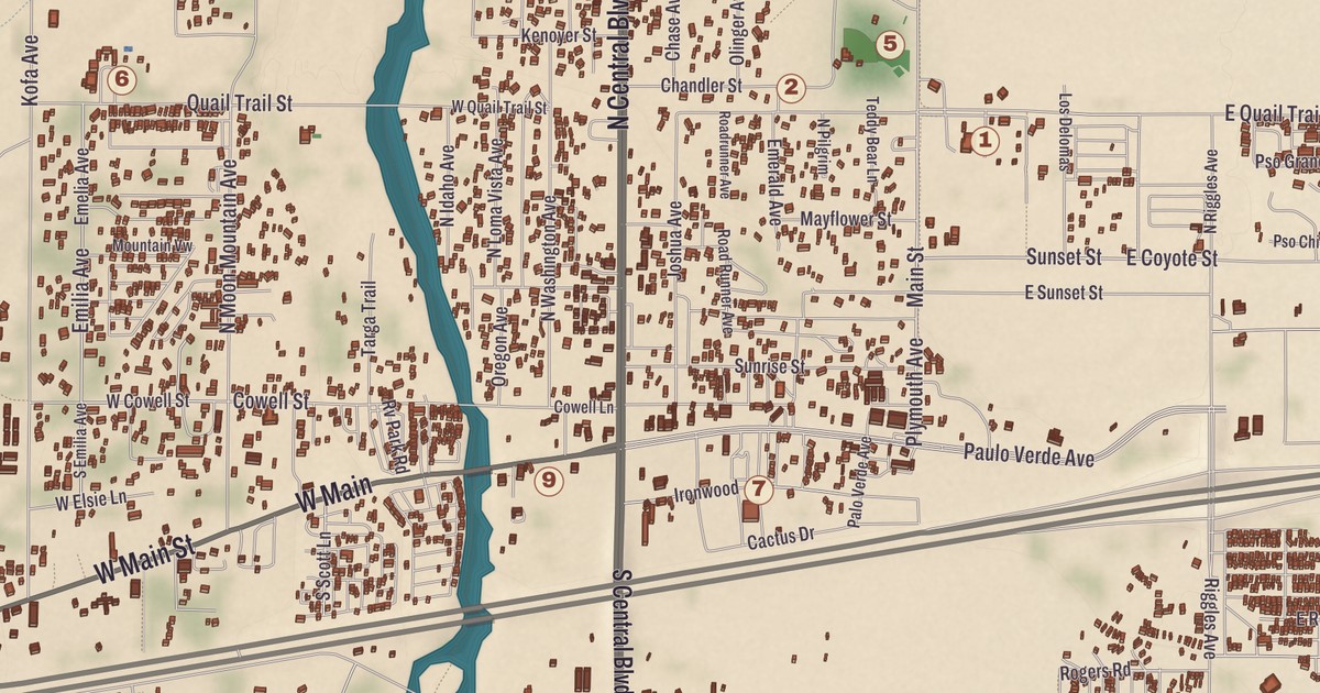 Beautifully Detailed Map of Quartzsite, Arizona