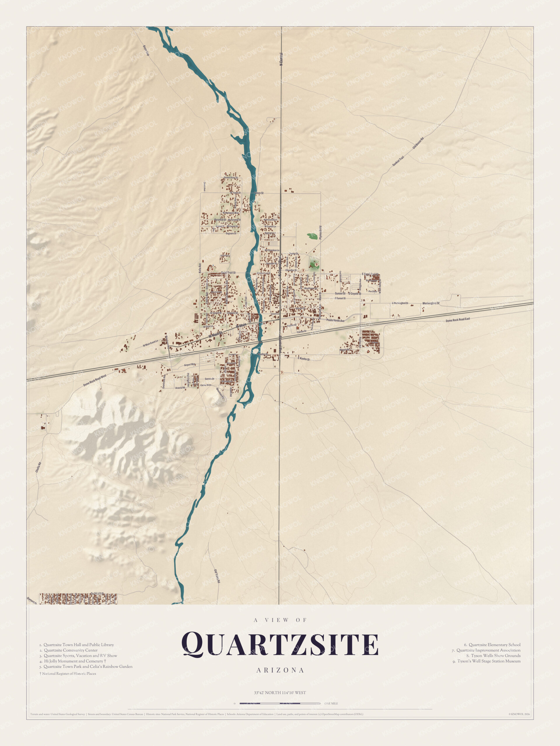 Map of Quartzsite, Arizona
