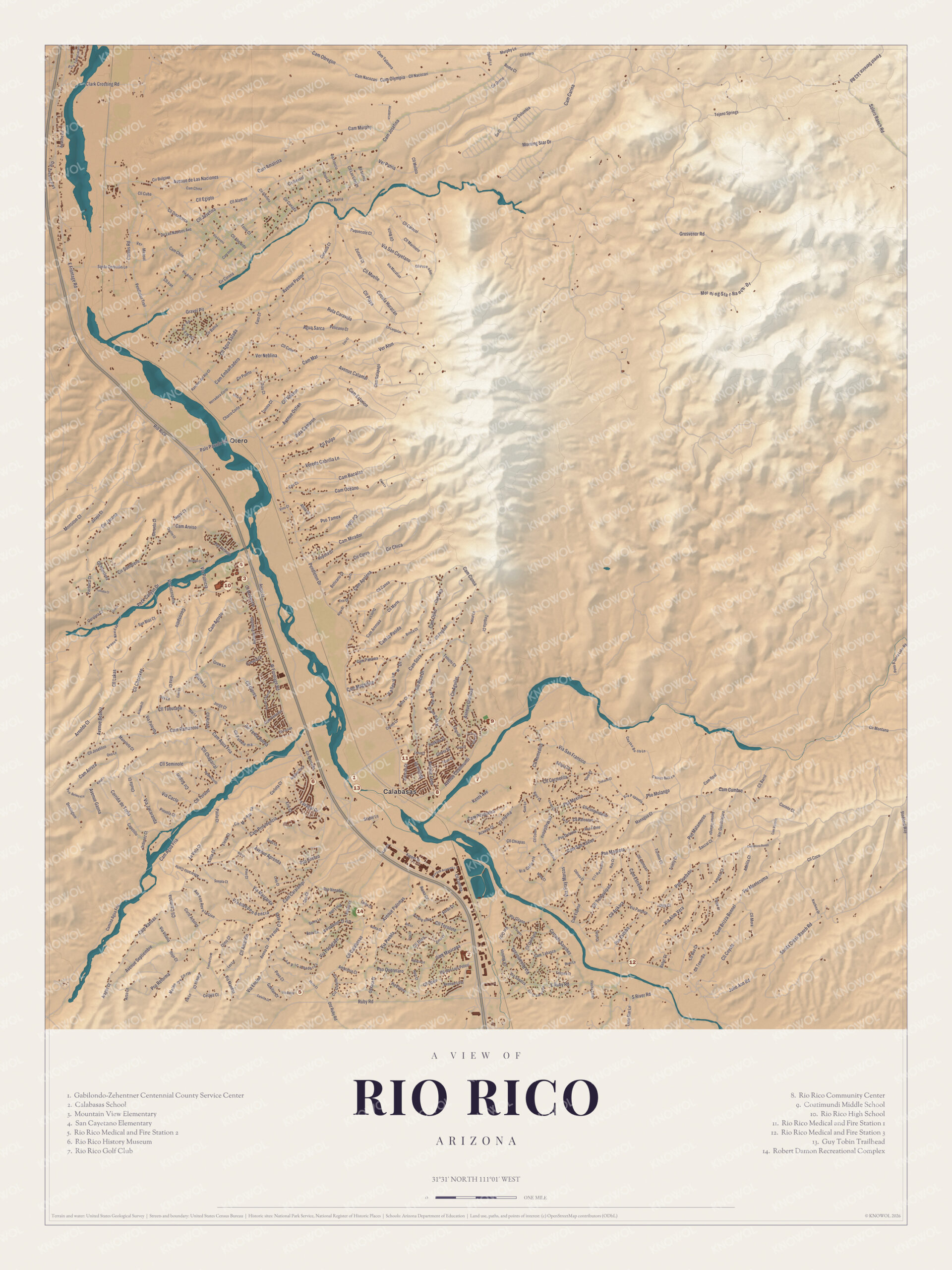 Map of Rio Rico, Arizona