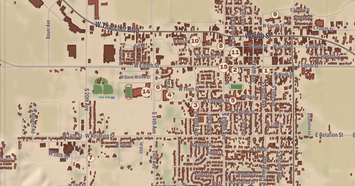 Beautifully Detailed Map of Safford, Arizona