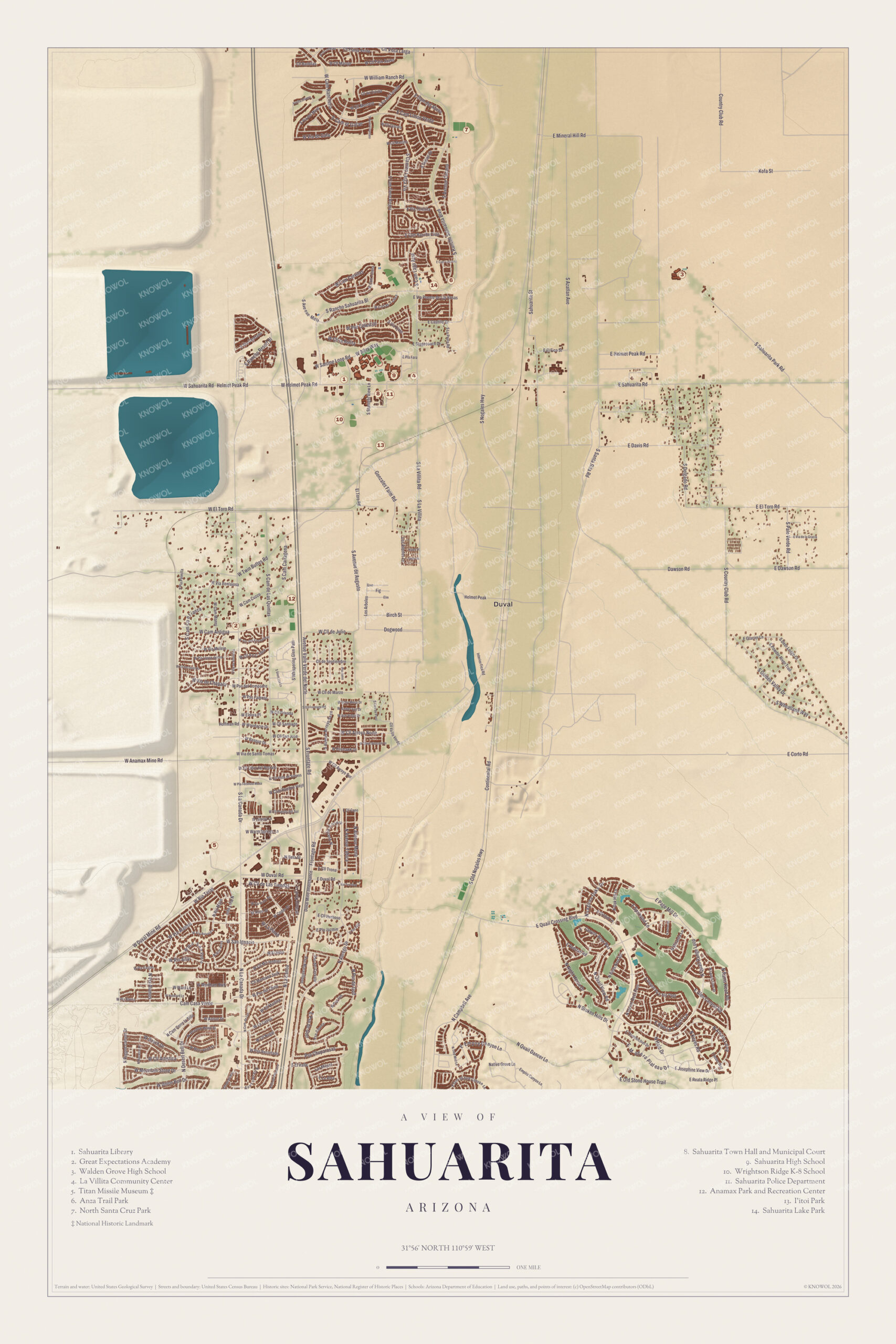 Map of Sahuarita, Arizona