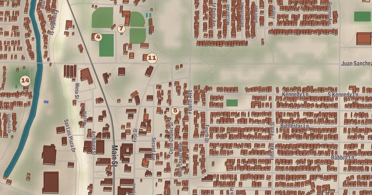 Beautifully Detailed Map of San Luis, Arizona