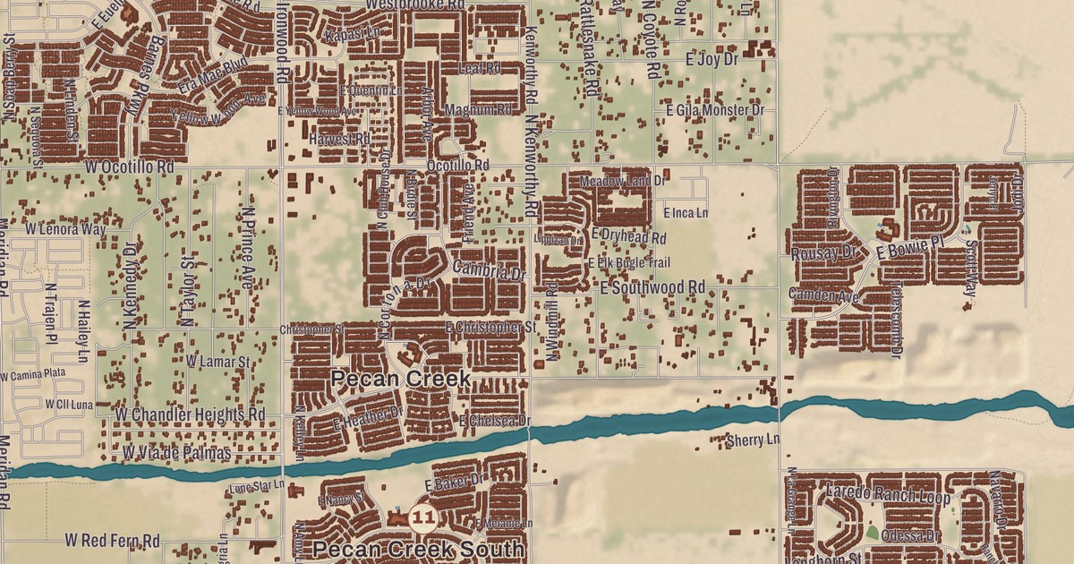 Beautifully Detailed Map of San Tan Valley, Arizona