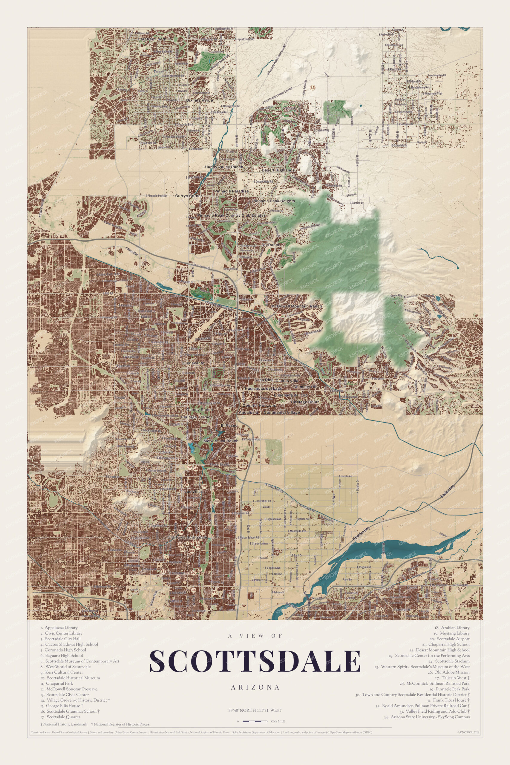 Map of Scottsdale, Arizona