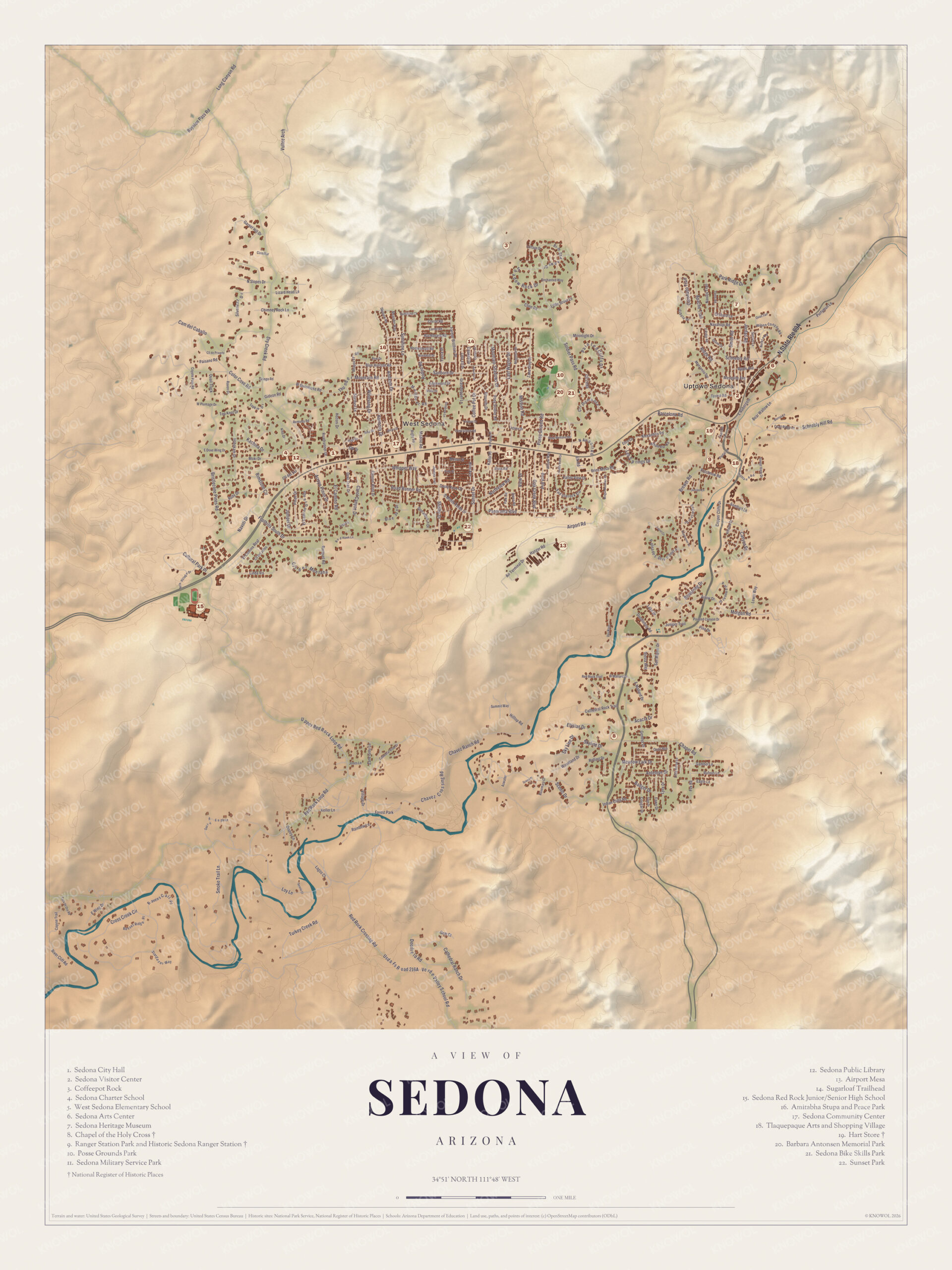 Map of Sedona, Arizona