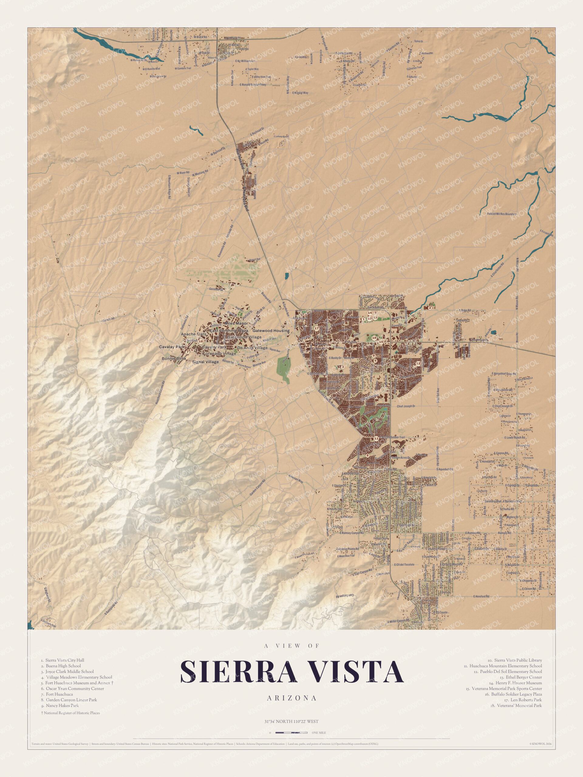 Map of Sierra Vista, Arizona
