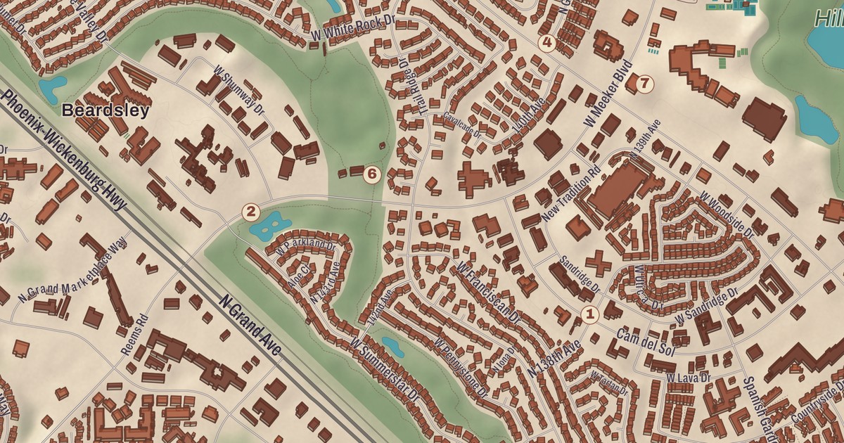 Beautifully Detailed Map of Sun City West, Arizona