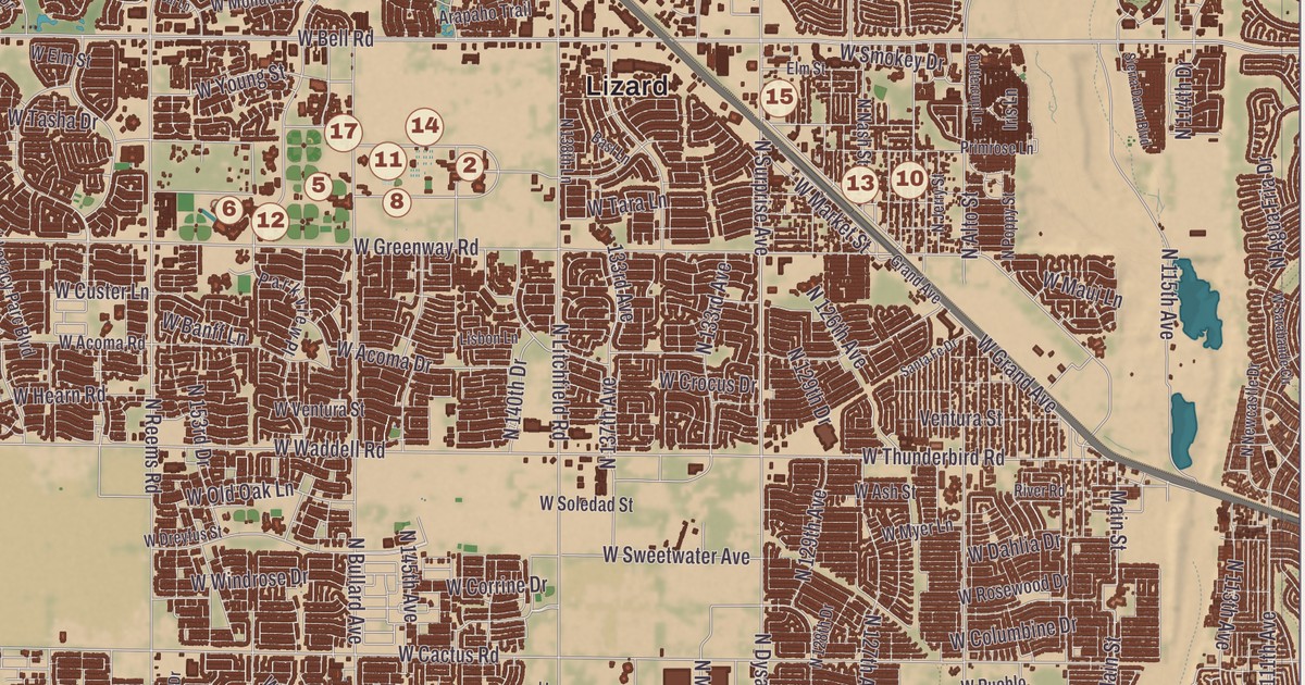 Beautifully Detailed Map of Surprise, Arizona