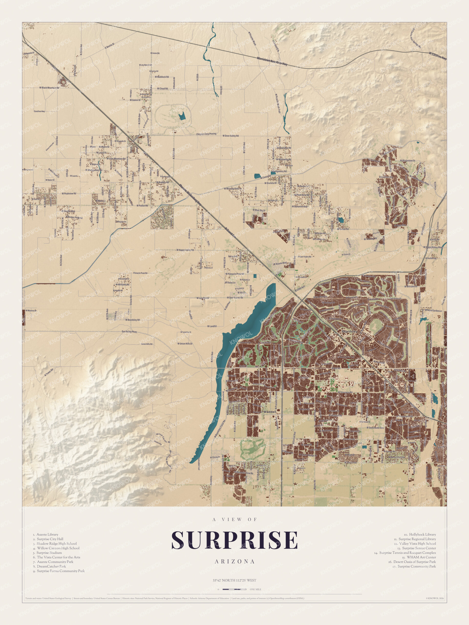 Map of Surprise, Arizona