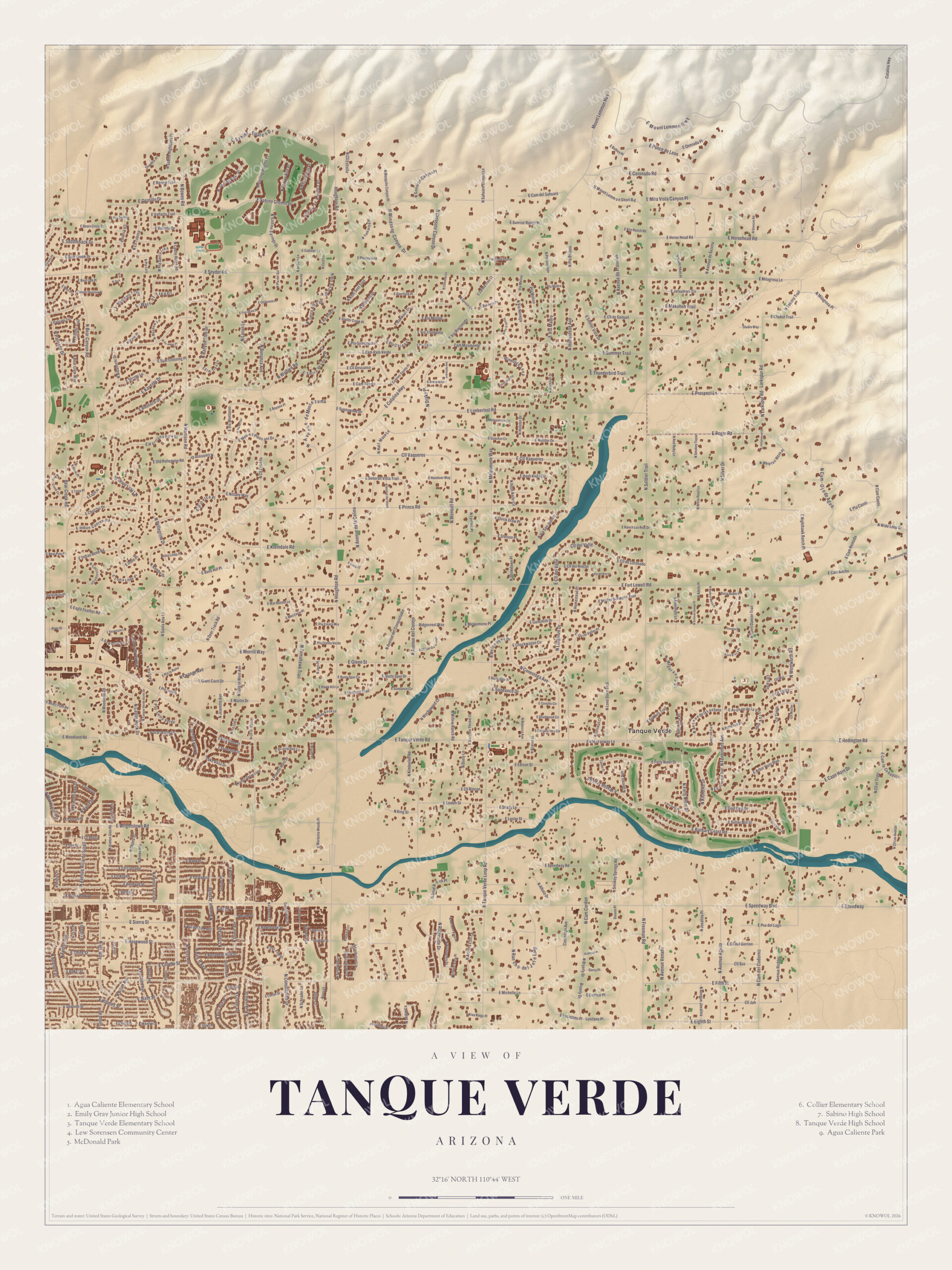 Map of Tanque Verde, Arizona