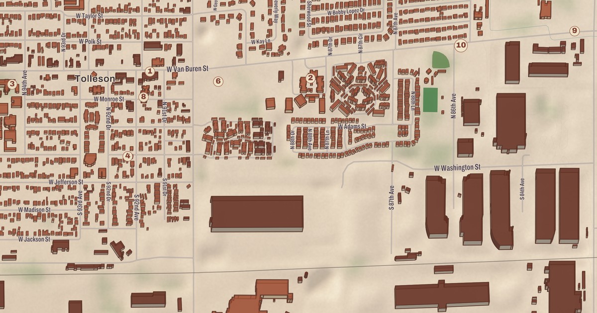 Beautifully Detailed Map of Tolleson, Arizona