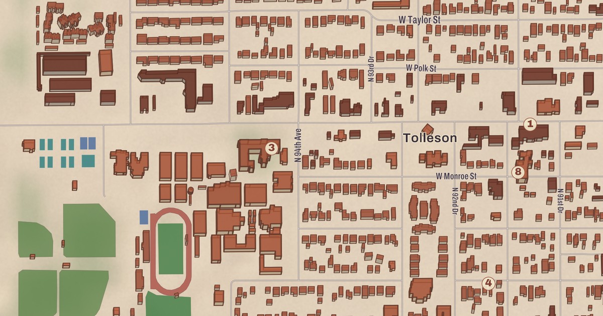 Beautifully Detailed Map of Tolleson, Arizona