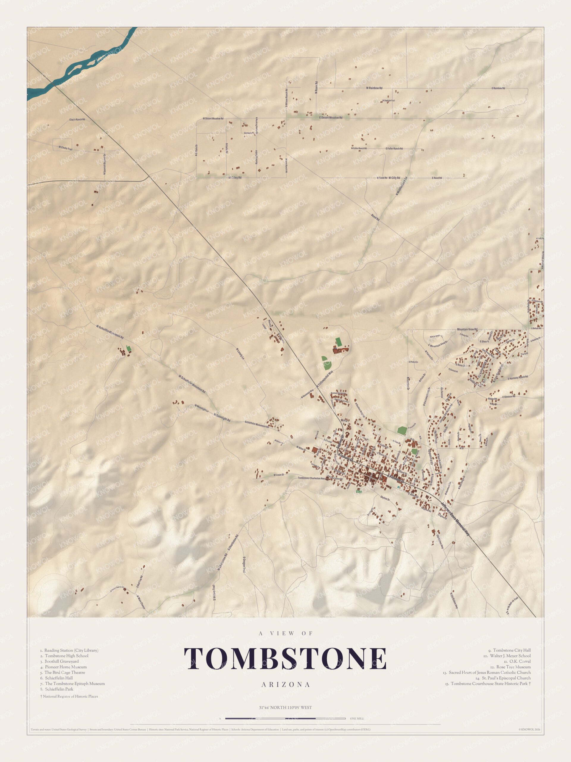Map of Tombstone, Arizona