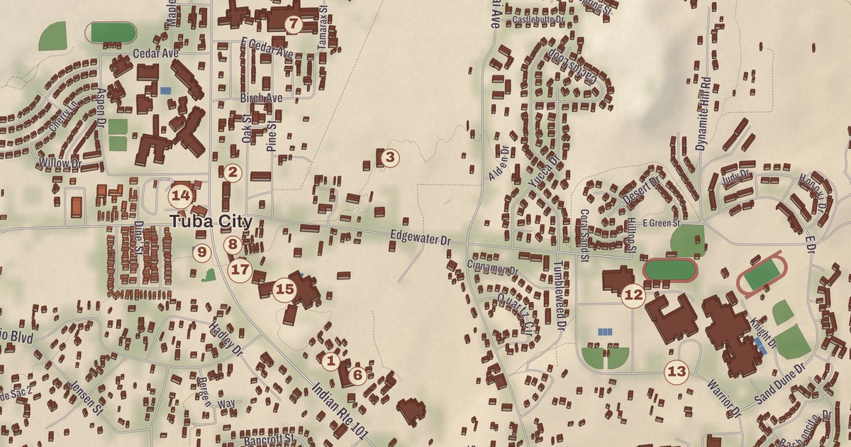 Beautifully Detailed Map of Tuba City, Arizona