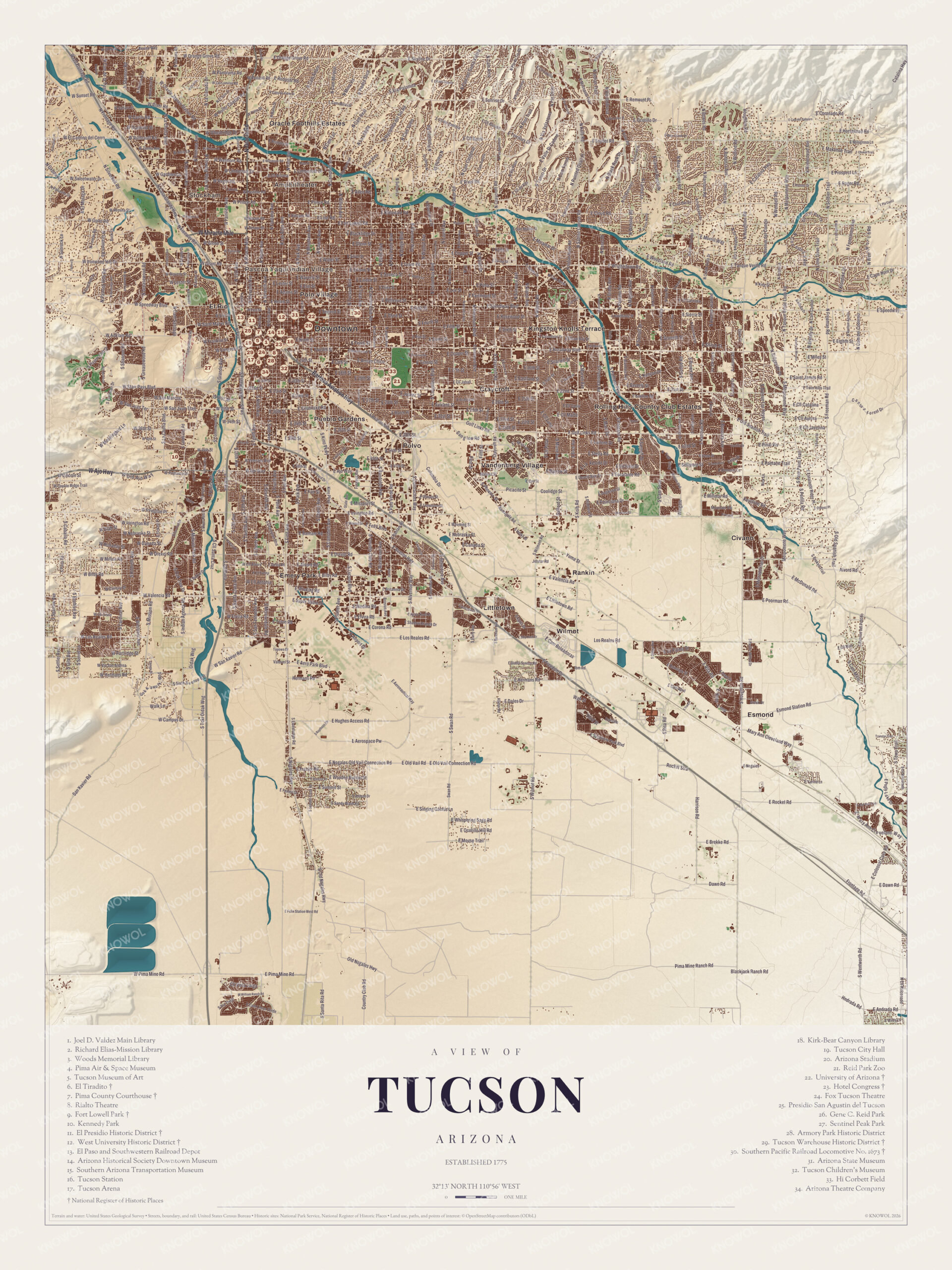 Map of Tucson, Arizona