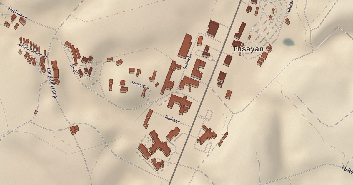 Beautifully Detailed Map of Tusayan, Arizona