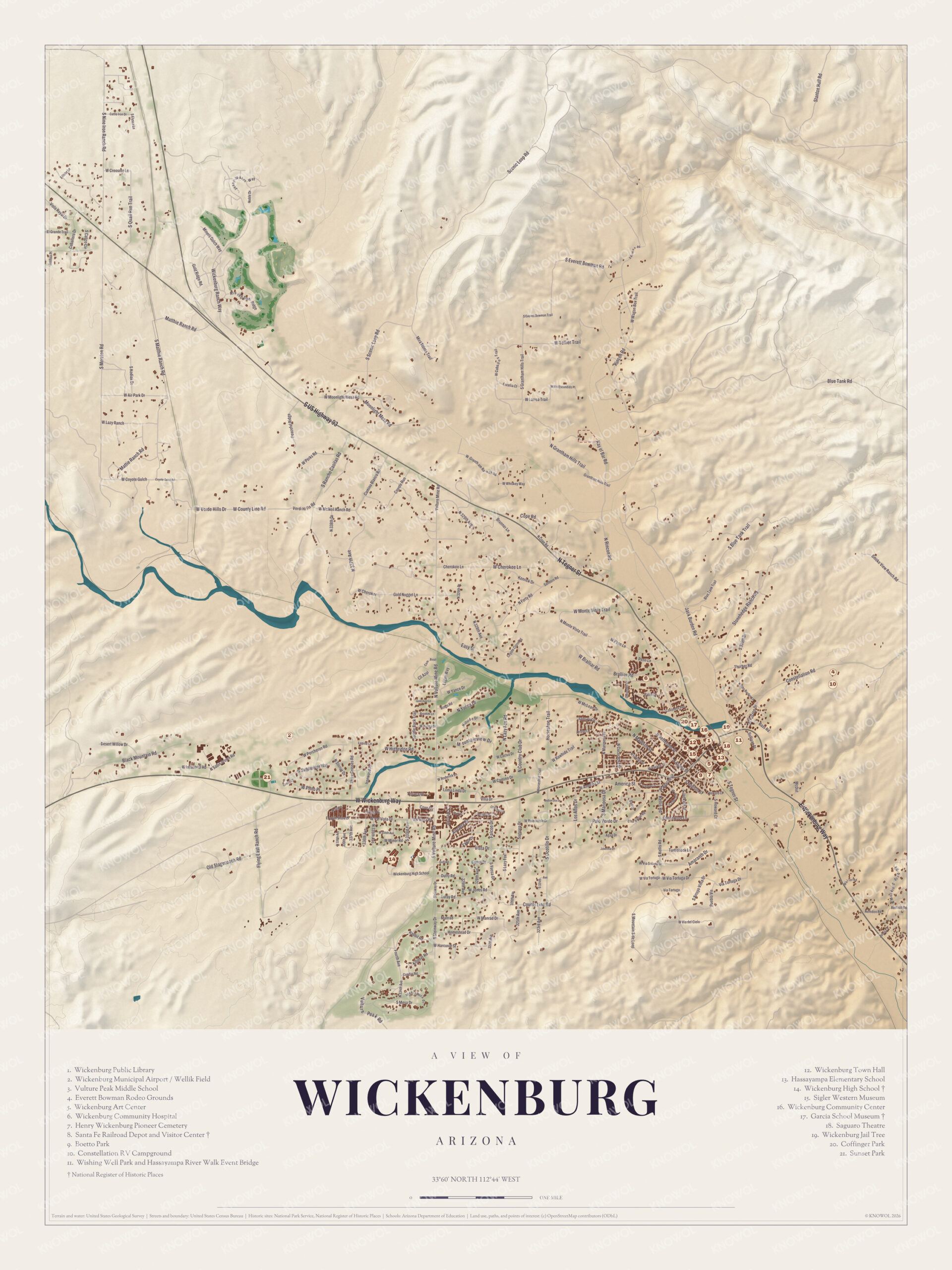 Map of Wickenburg, Arizona