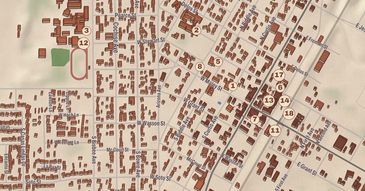 Beautifully Detailed Map of Willcox, Arizona