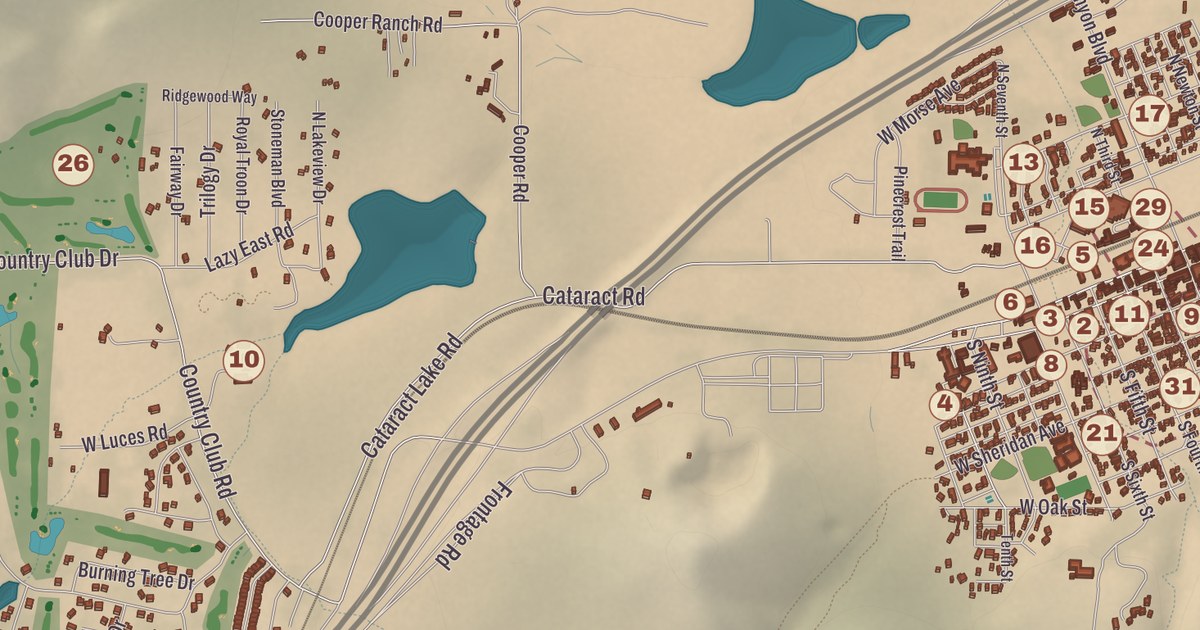Beautifully Detailed Map of Williams, Arizona