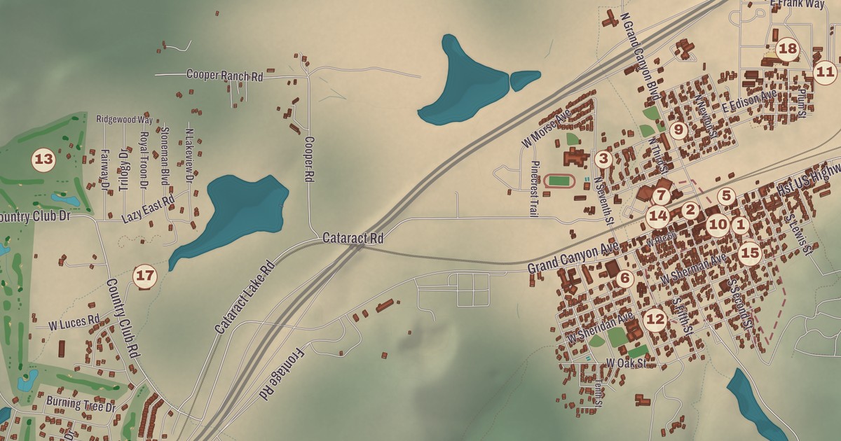 Beautifully Detailed Map of Williams, Arizona