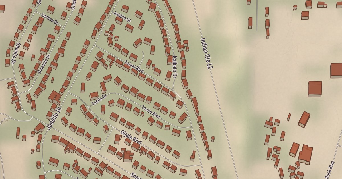 Beautifully Detailed Map of Window Rock, Arizona
