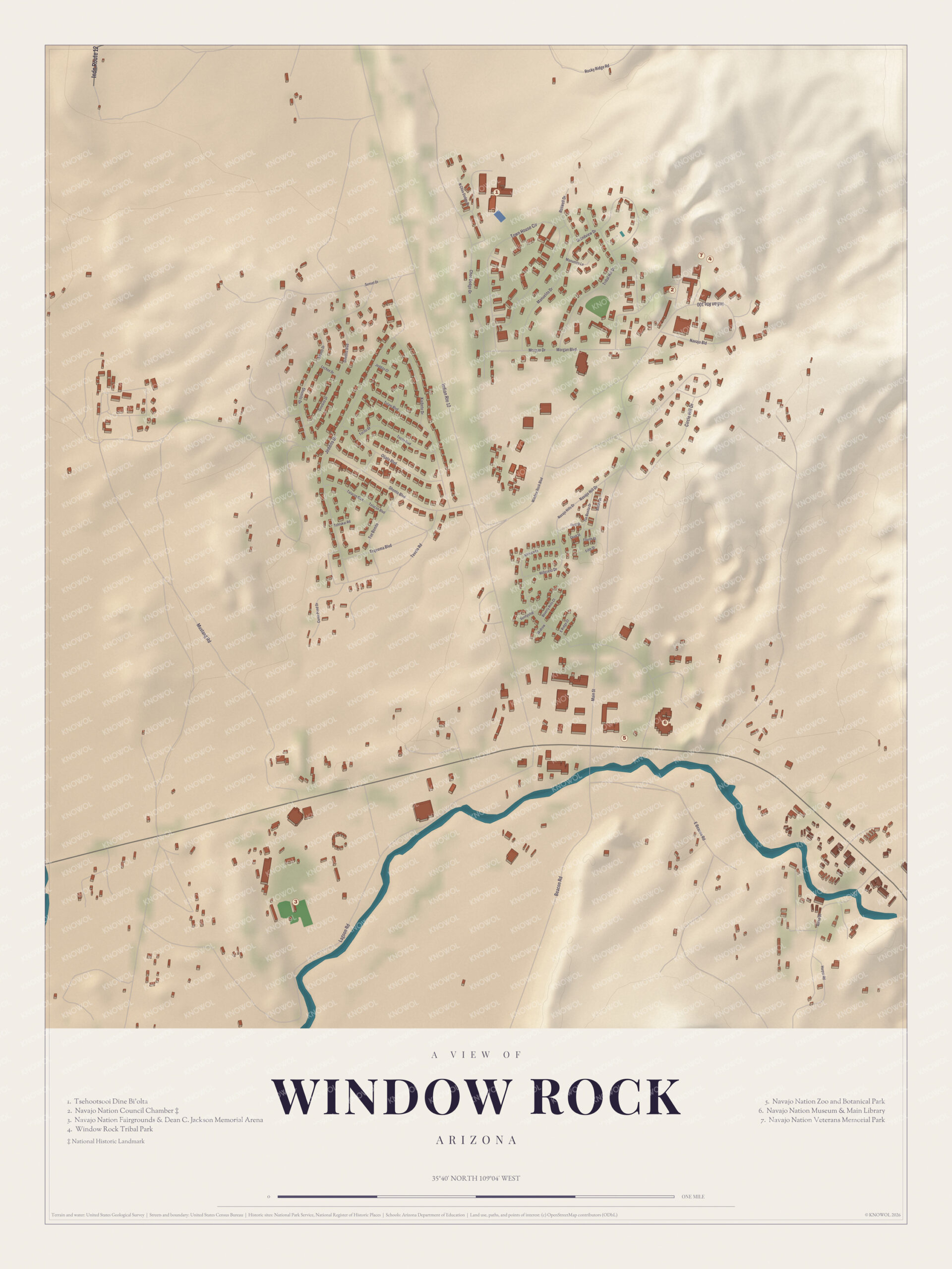 Map of Window Rock, Arizona